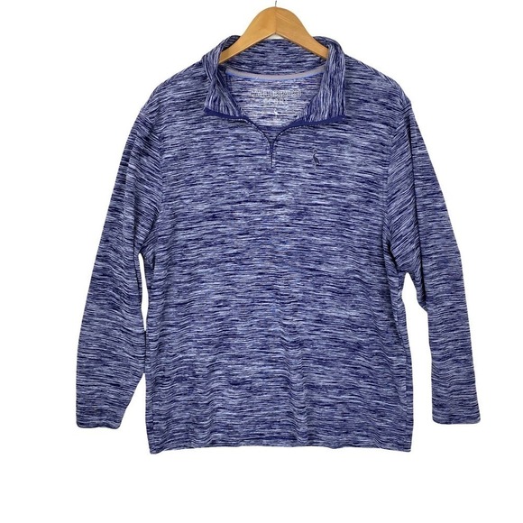 Tailorbyrd Sport Golf Blue Heather Long Sleeve 1/4 Zip Pullover Shirt-Large - Picture 1 of 6